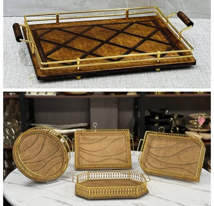 سینی چای دور فلزی