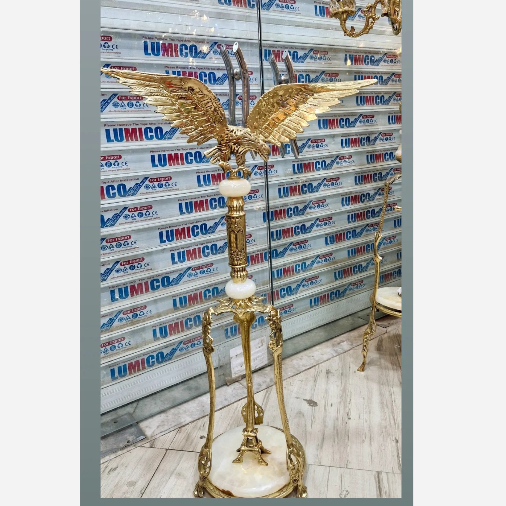 استند عقاب پایه دار کنار سالنی