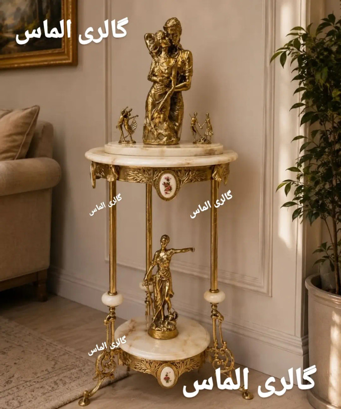 میز برنز اصل با مجسمه