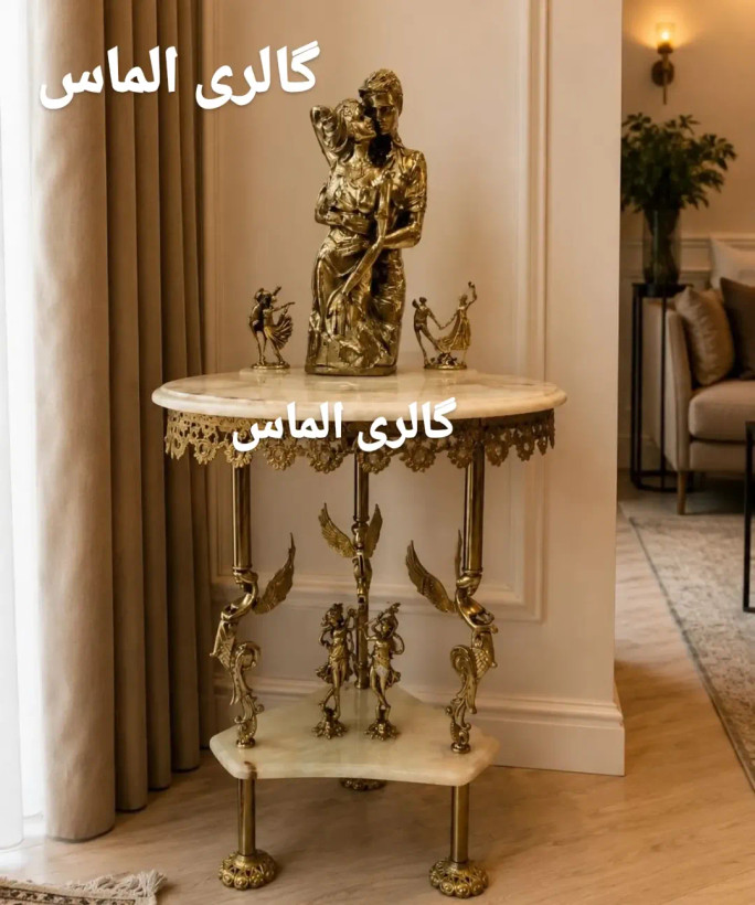 میز برنز اصل با مجسمه